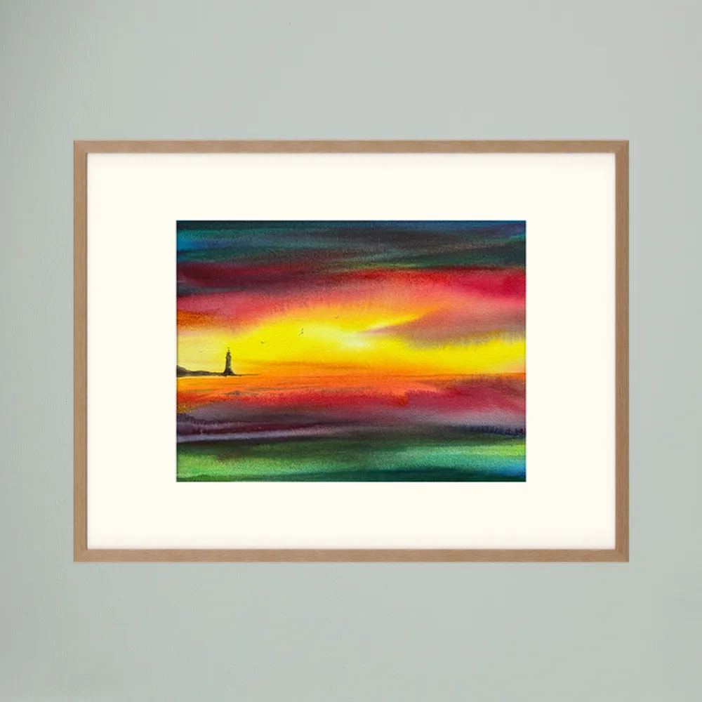 Skomvær XXVI – Lofoten Lighthouse Watercolour Print