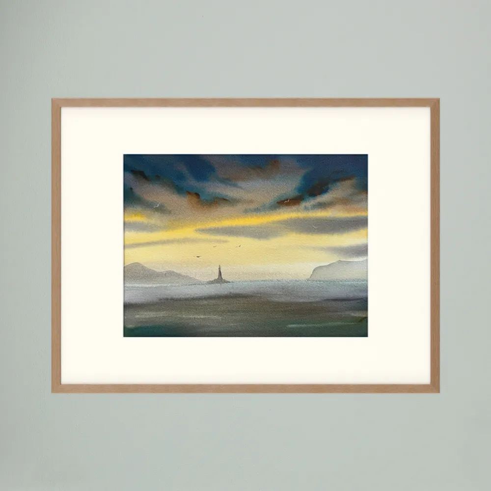 Skomvær XXIX – Lofoten Lighthouse Watercolour Print