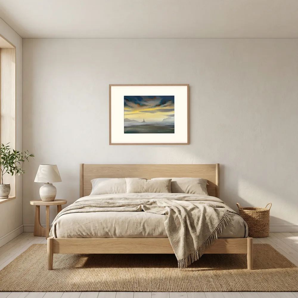 Skomvær XXIX – Lofoten Lighthouse Watercolour Print