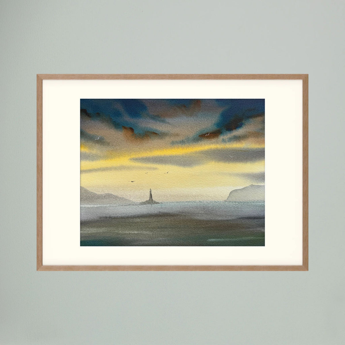 Skomvær XXIX – Lofoten Lighthouse Watercolour Print