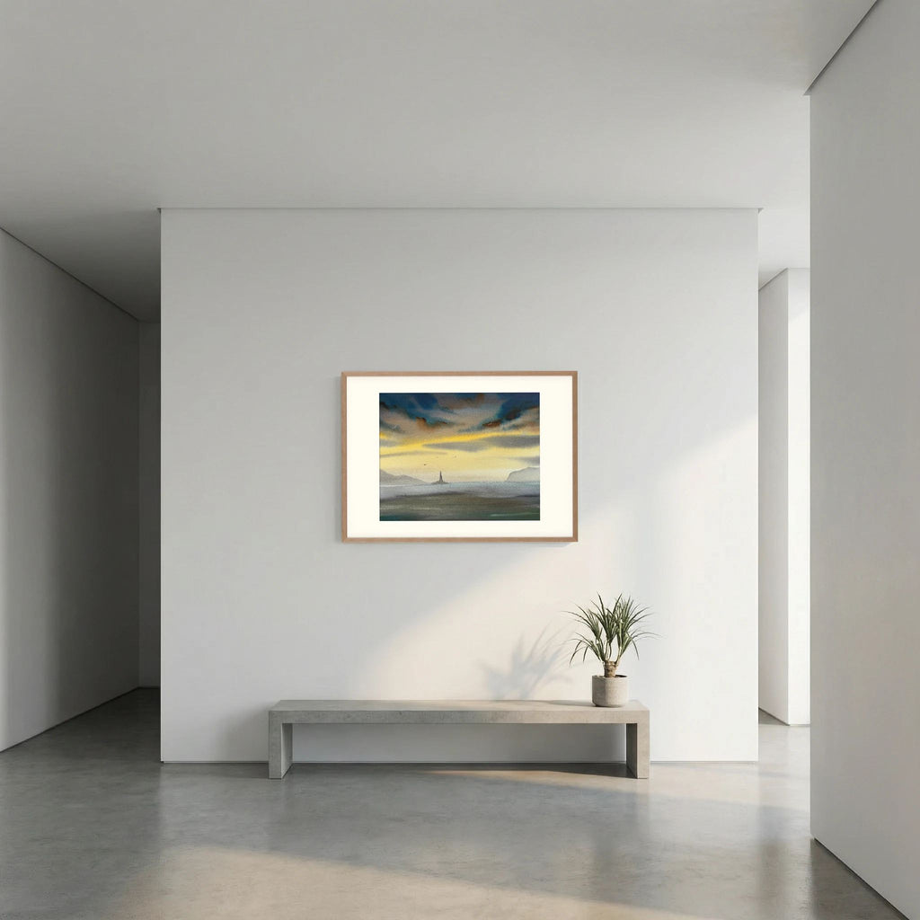 Skomvær XXIX – Lofoten Lighthouse Watercolour Print