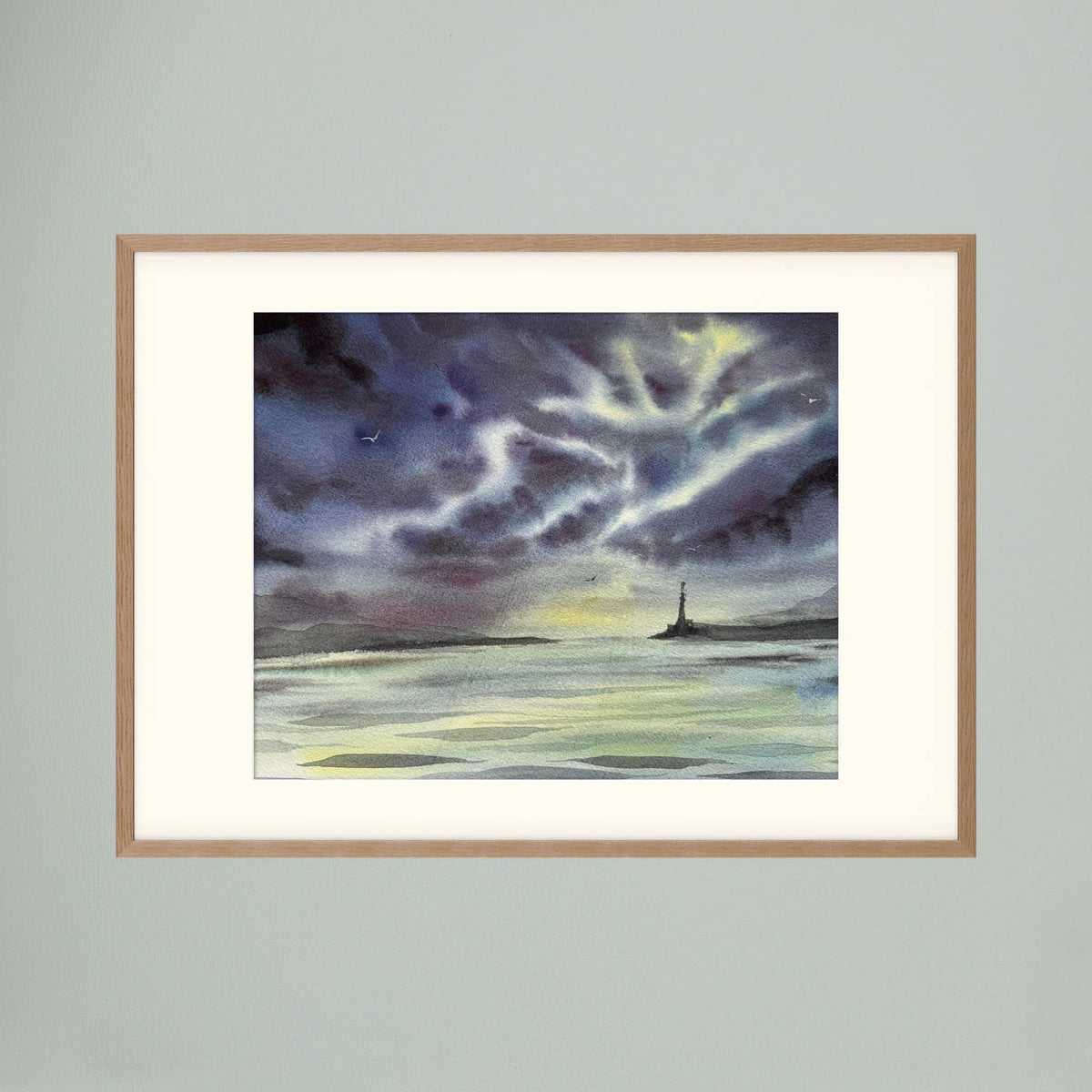 Skomvær XXVIII – Lofoten Lighthouse Watercolour Print