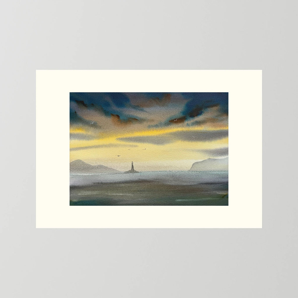 Skomvær XXIX – Lofoten Lighthouse Watercolour Print