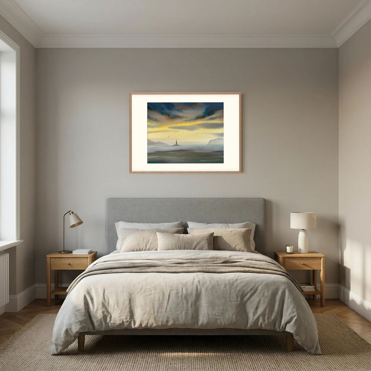 Skomvær XXIX – Lofoten Lighthouse Watercolour Print