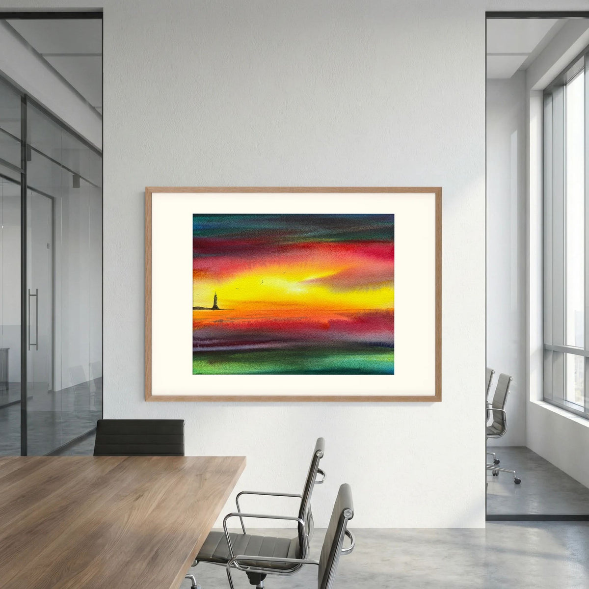 Skomvær XXVI – Lofoten Lighthouse Watercolour Print