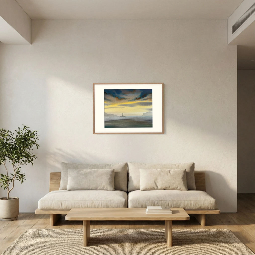 Skomvær XXIX – Lofoten Lighthouse Watercolour Print