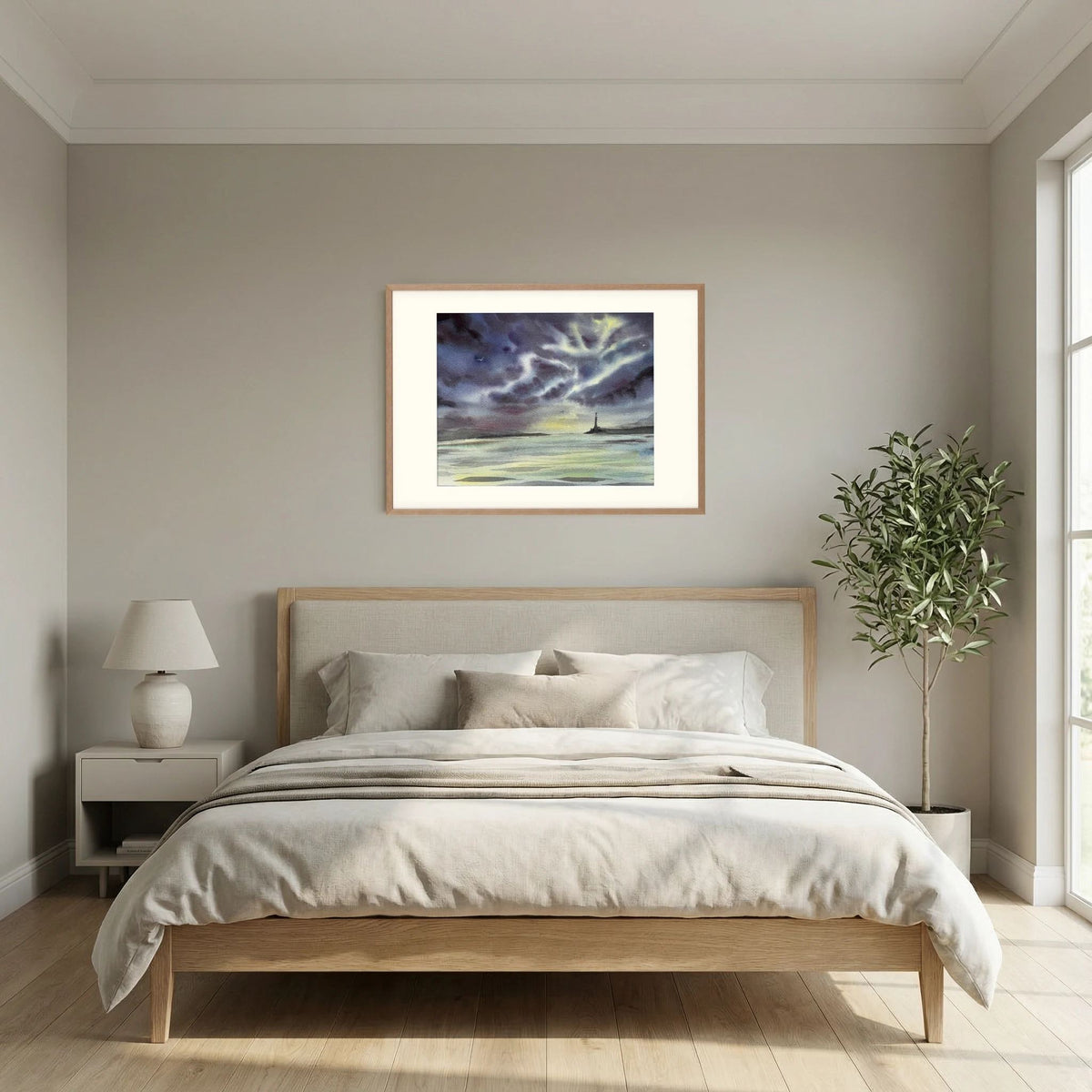 Skomvær XXVIII – Lofoten Lighthouse Watercolour Print