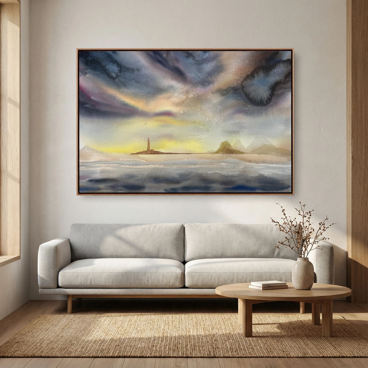 Skomvær XXXI, Lofoten lighthouse (pink/violet sky)