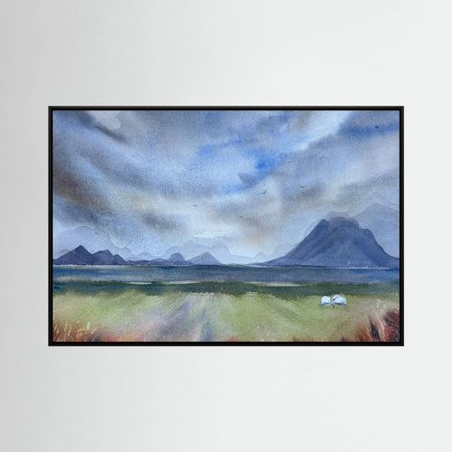 Kvalnes I, Lofoten field with sheep