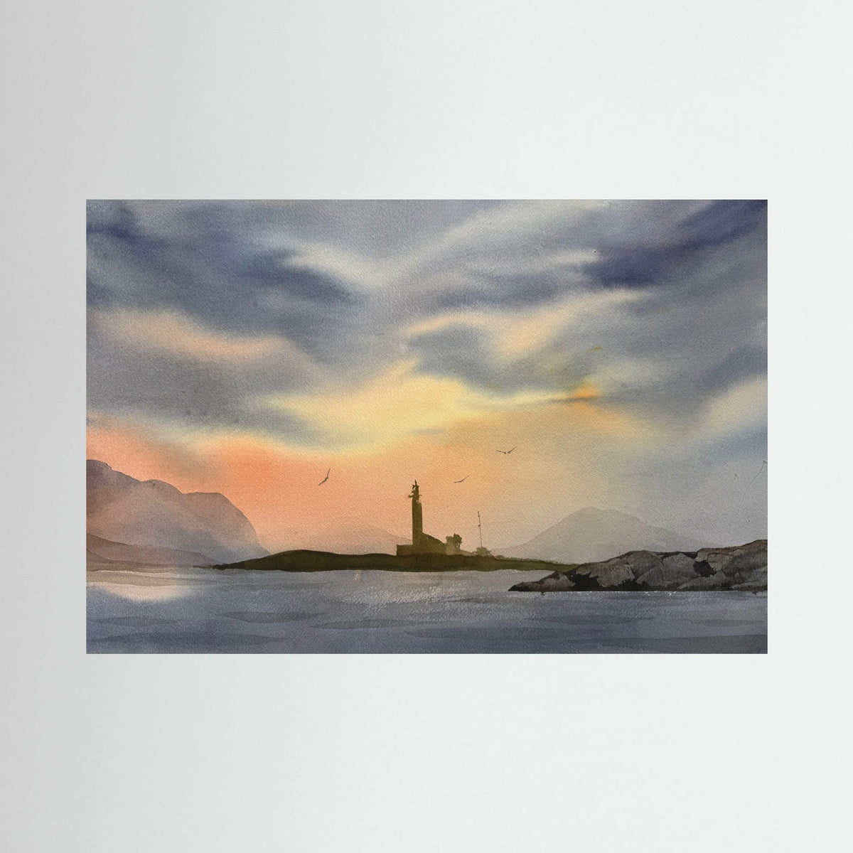 Skomvær XXX, Lofoten lighthouse (warm sunset)