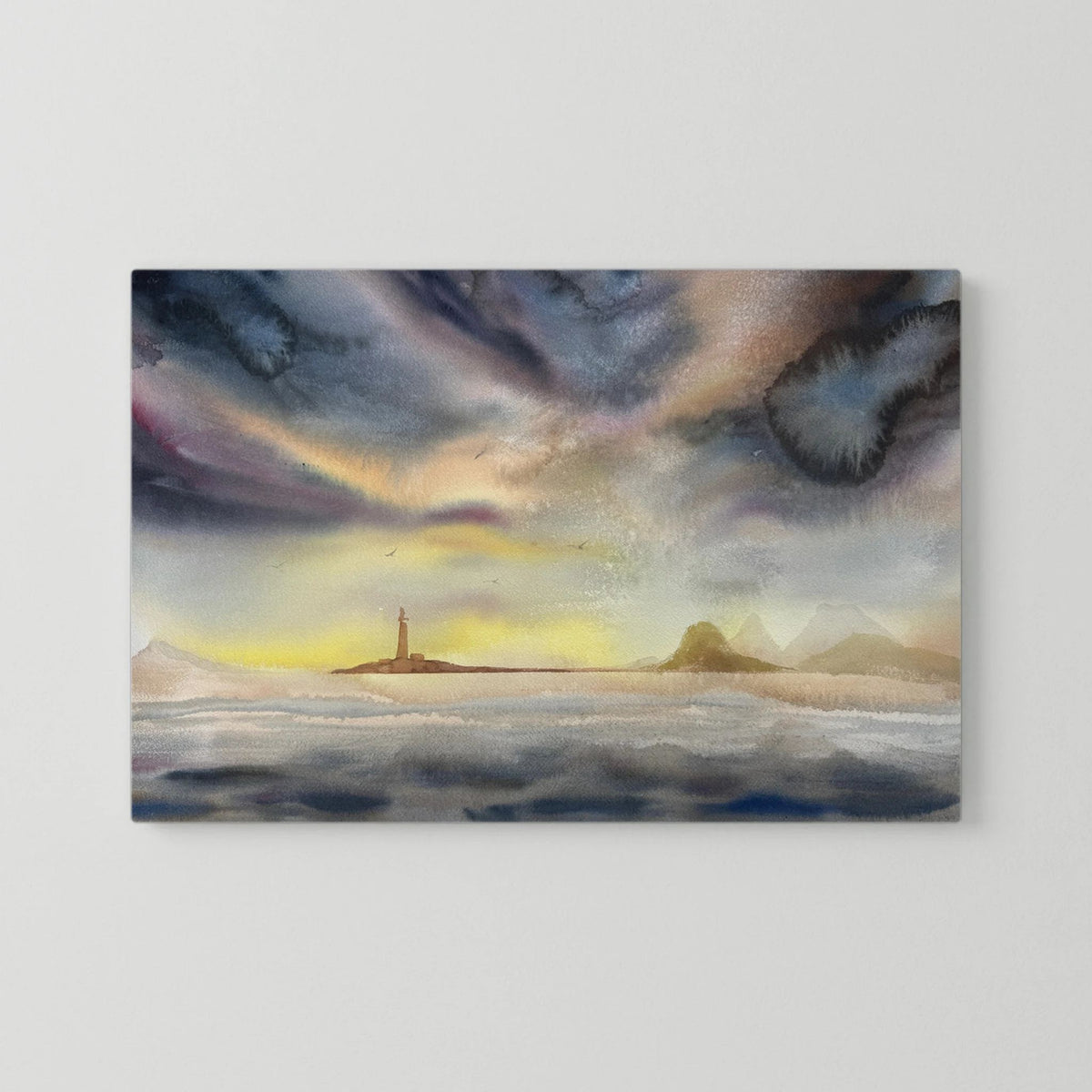 Skomvær XXXI, Lofoten lighthouse (pink/violet sky)