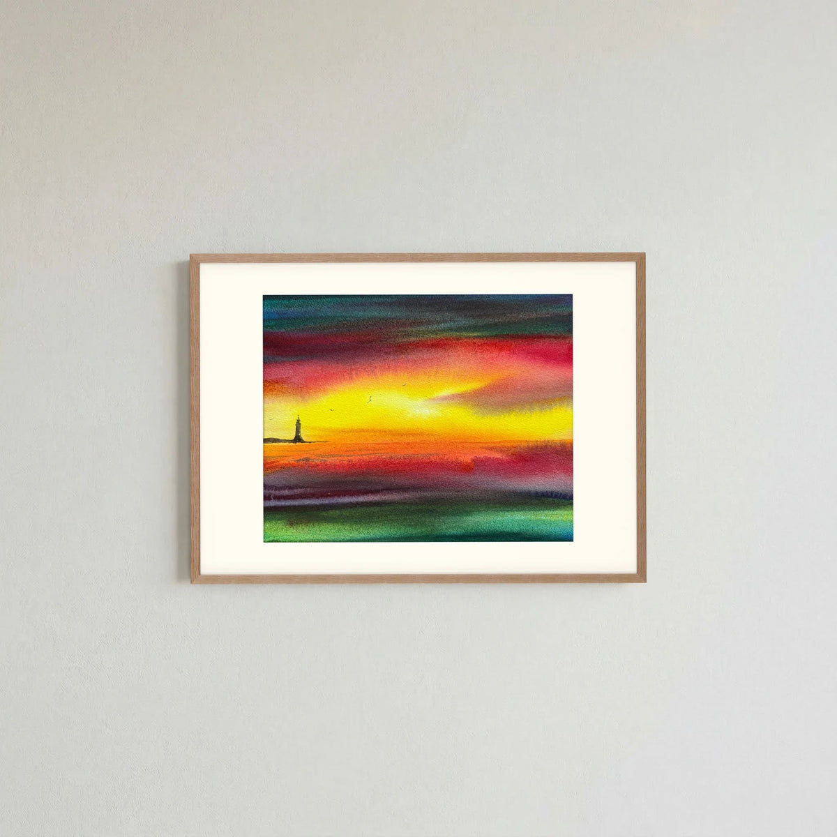 Skomvær XXVI – Lofoten Lighthouse Watercolour Print
