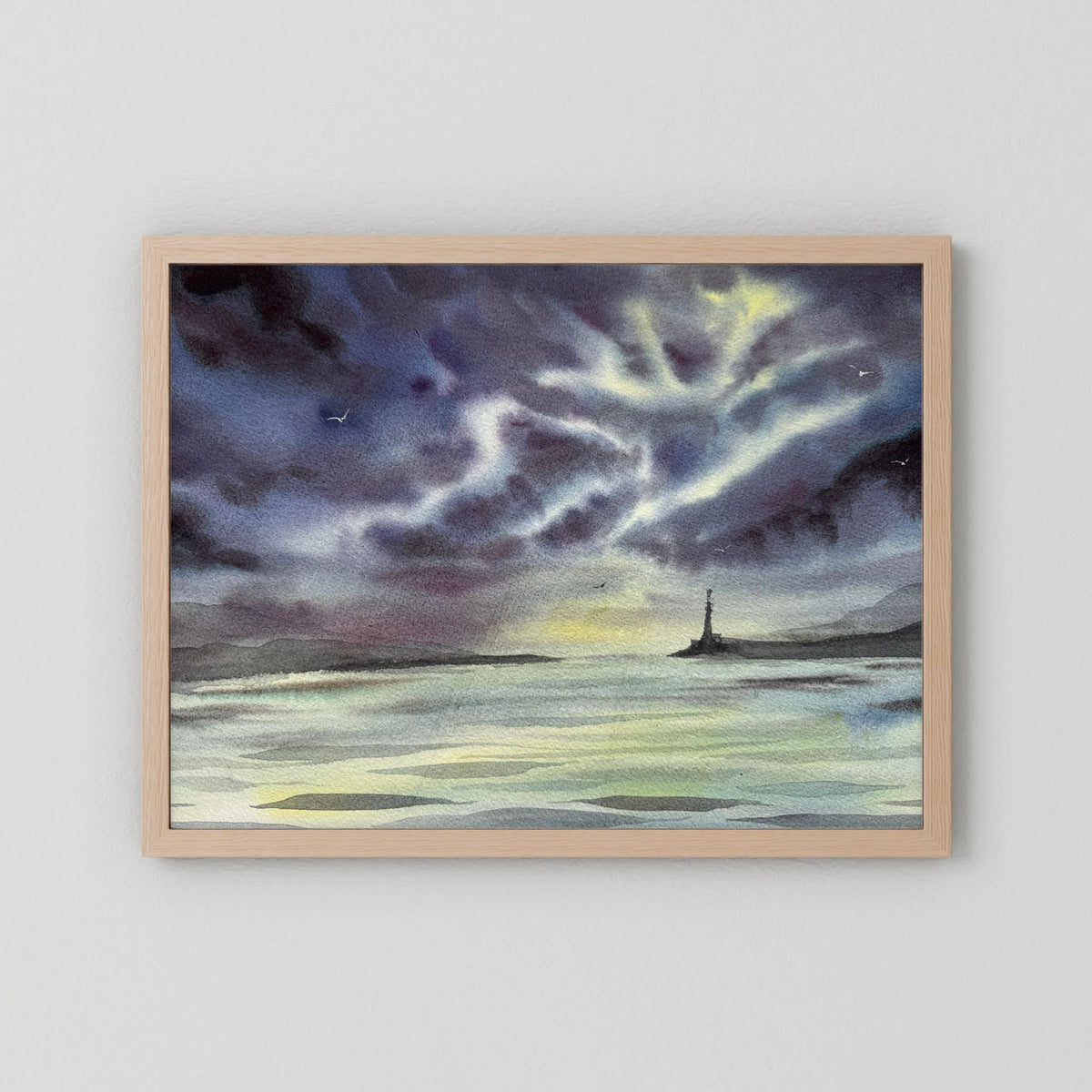 Skomvær XXVIII – Lofoten Lighthouse Watercolour Print