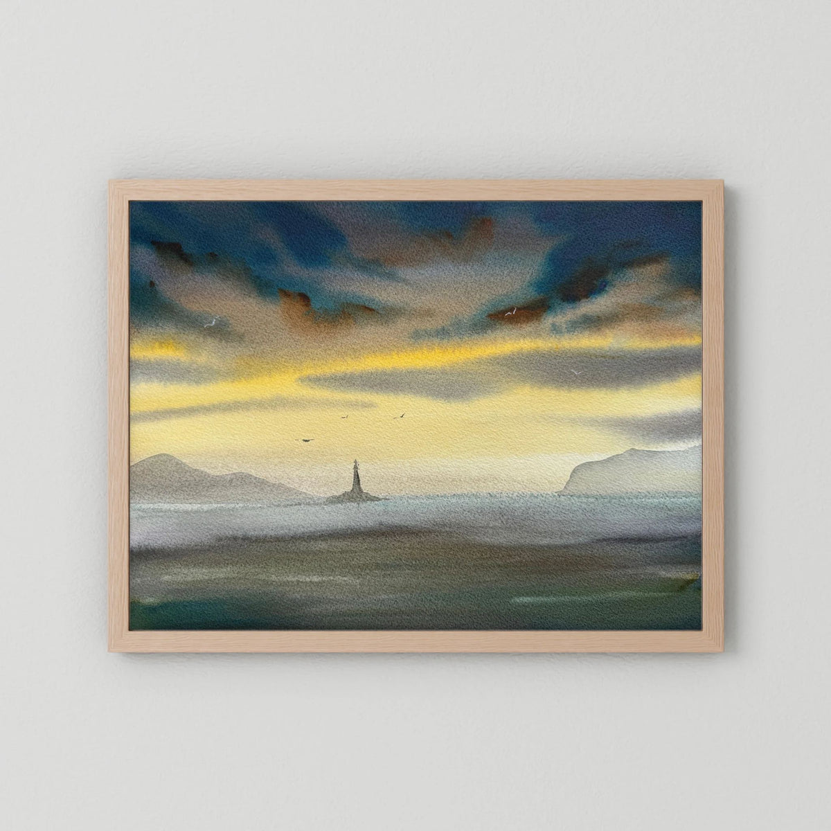 Skomvær XXIX – Lofoten Lighthouse Watercolour Print